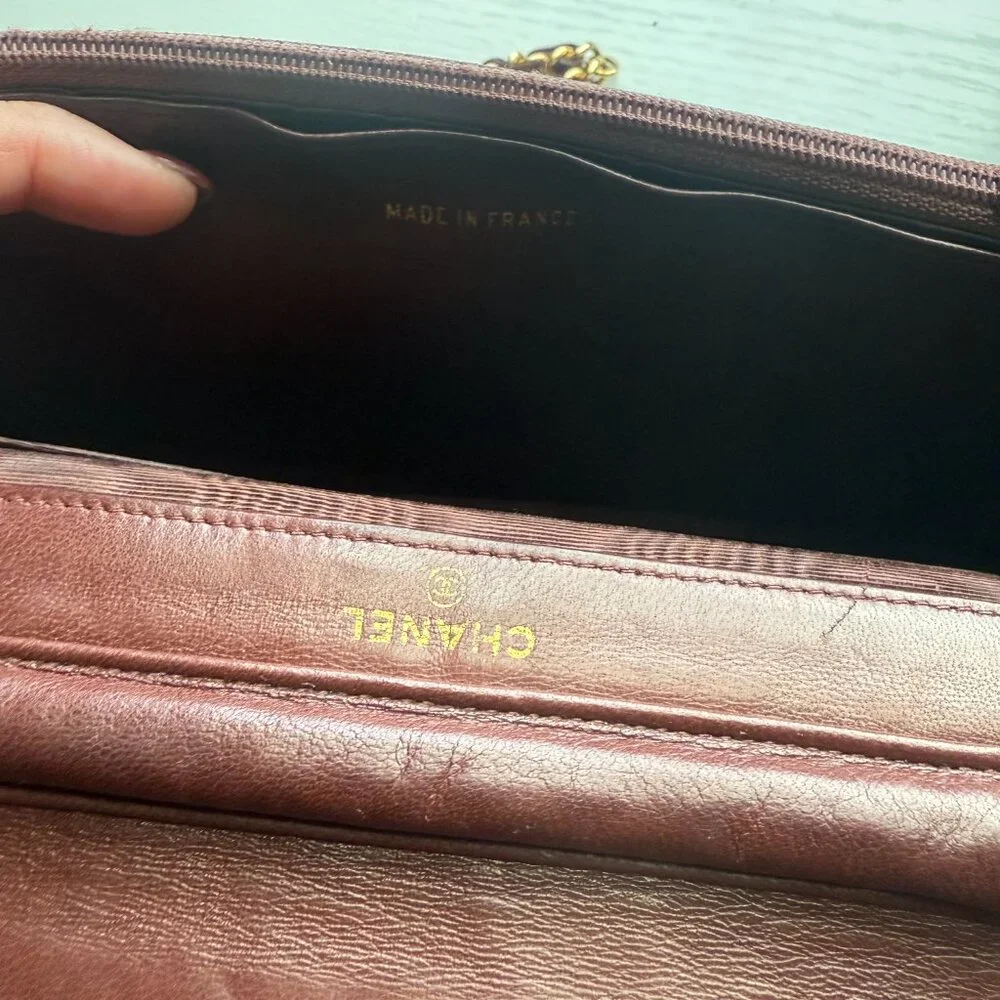 CHANEL Caviar 24K Gold plated Vintage Timeless CC crossbody bag - Classic Brown - Picture 6 of 12